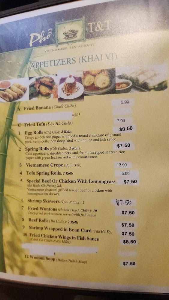 Phở T&T Vietnamese Restaurant Menu image 4